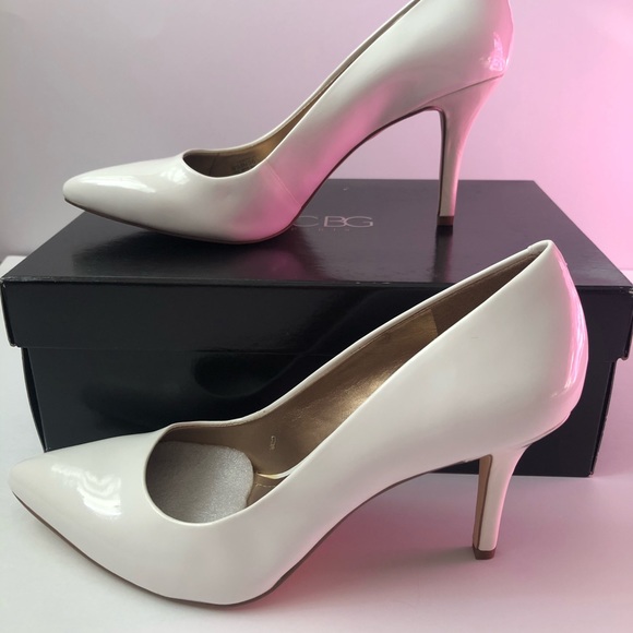 bcbg white pumps